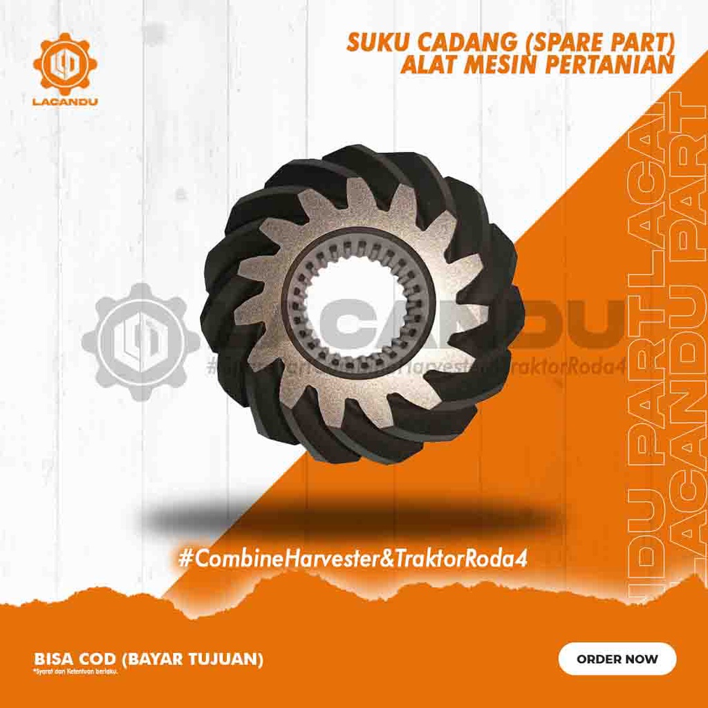 KT GEAR BEVEL / GIGI BOULU 15T TRAKTOR KUBOTA W9516-51500 FOR TRAKTOR RODA 4 LACANDU PART