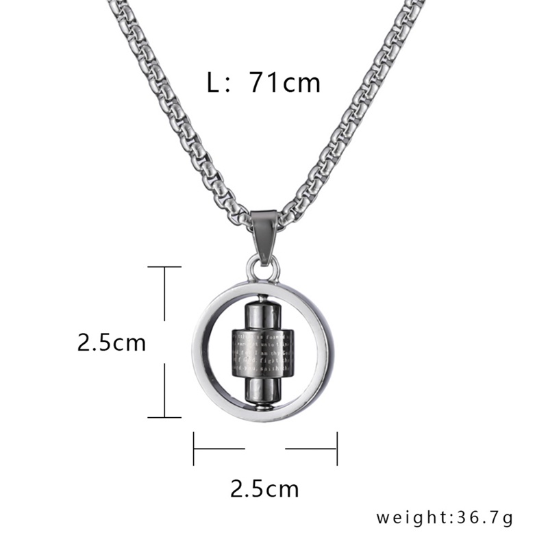 Kalung Rantai Liontin Salib Rotatable Bahan Titanium Steel Untuk Pria / Wanita