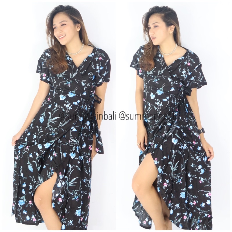 DRESS KIMONO PANJANG RAYON MOTIF