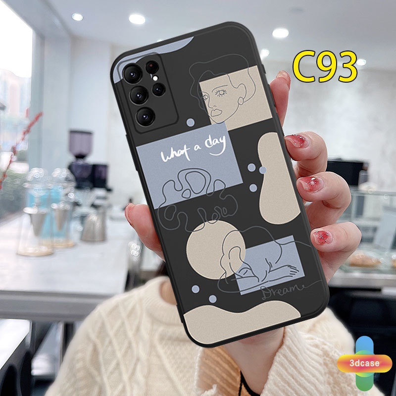 Casing Soft Case OPPO A15 A54 A5S A3S A16 A95 A7 A5 A9 A31 A53 2020 A12 A1K A55 A36 A76 A96 Reno 5 4 5F 4F 6 7 A57 A74 A15S A52 A11K A92 A35 A11 A93 A32 A72 A94 A53S F17 PRO A16S A12S A12E A33 Y20 Y12 5 5i C3 C25 C12 Ins Art Line Face  Shockproof Cover