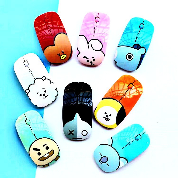 BTS BT21 KPOP Mouse Wireless Bluetooth untuk Notebook Desktop Komputer PC