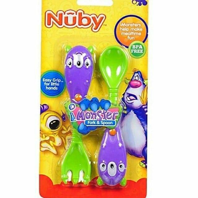 ♥BabyYank♥ NUBY MONSTER FORK &amp; SPOON / SENDOK GARPU NUBY BABY TERMURAH / MONSTER