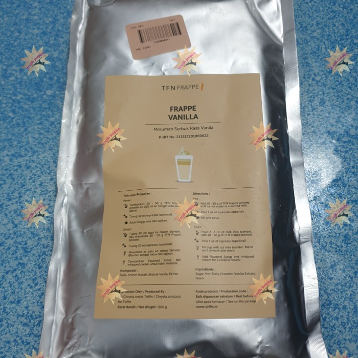 

BUBUK MINUMAN TOFFIN VANILLA FRAPPE POWDER 800GR