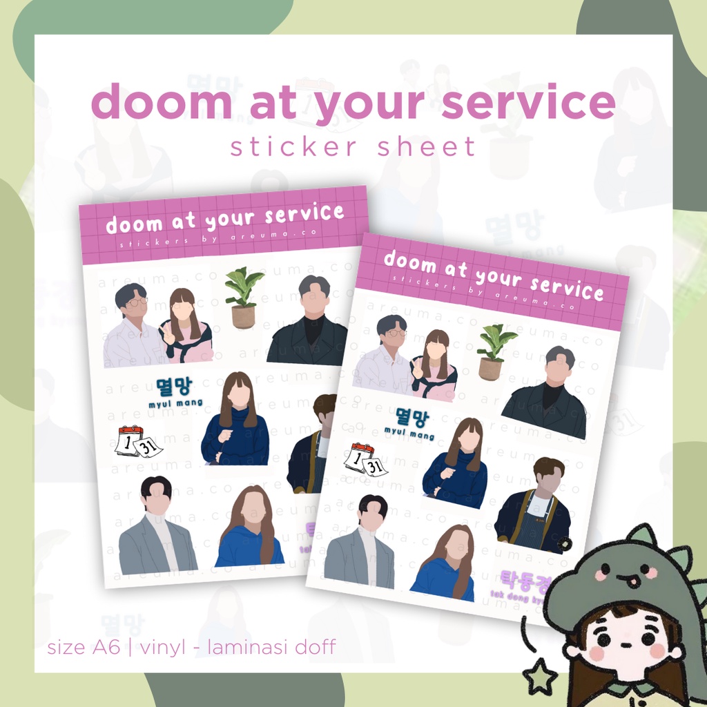 DOOM AT YOUR SERVICE K-DRAMA STICKER SHEET