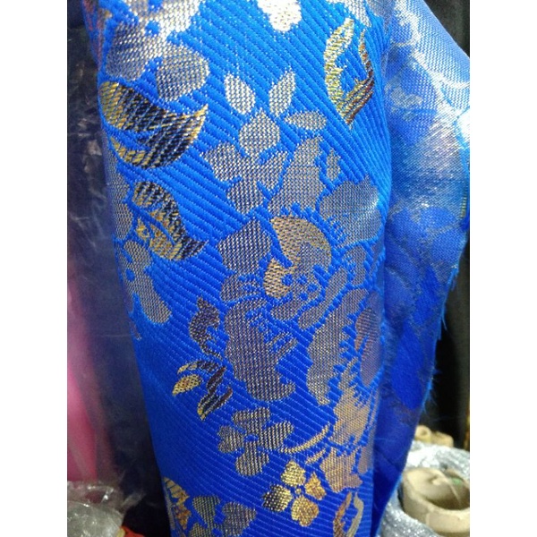 kain bahan lame embos motif bali/ kain ceongsham lame bahan aplikasi baju adat songket