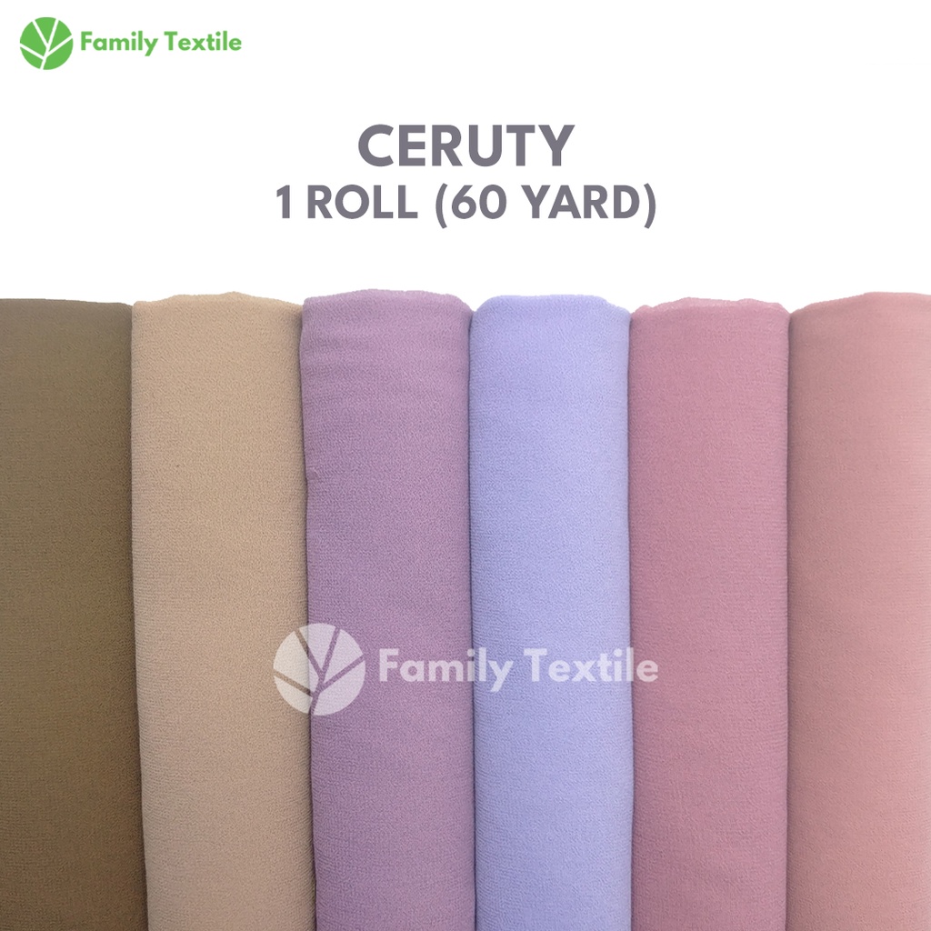Kain  Ceruty Baby Doll 1 Roll 60 Yard- Kain Ceruti Bahan Hijab Kerudung Gamis
