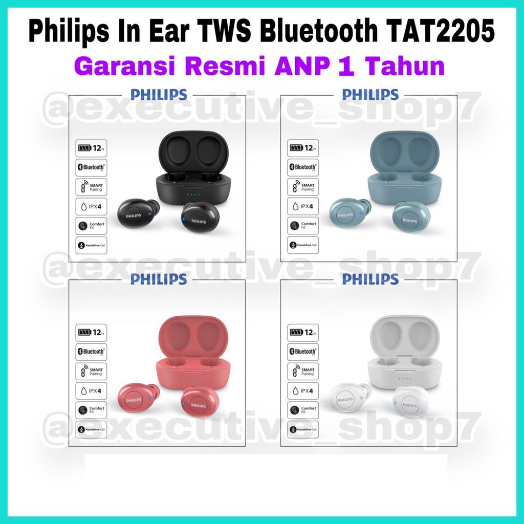 Philips In Ear TWS Bluetooth TAT2205 - Garansi Resmi ANP 1 Tahun