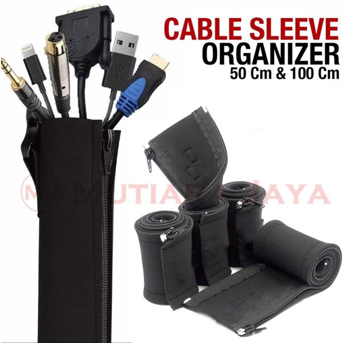 

Sarung Kabel Cable Sleeve Organizer Zipper Cover Penutup Kabel