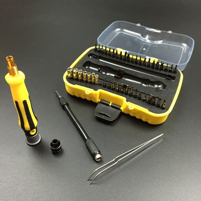 Obeng Set Reparasi 45 in 1 Tool Kit Plus Pinset dan Box