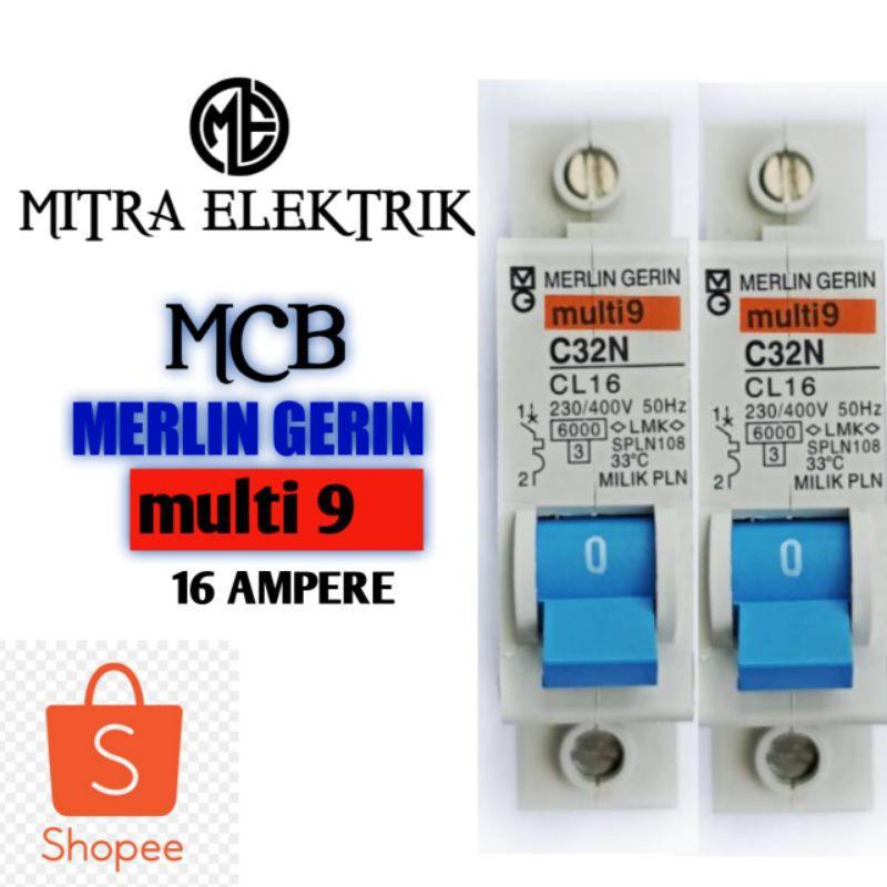 MCB MULTI9 BIRU 6 AMPERE STANDAR PLN SPLN MULTI9 C32 CL16