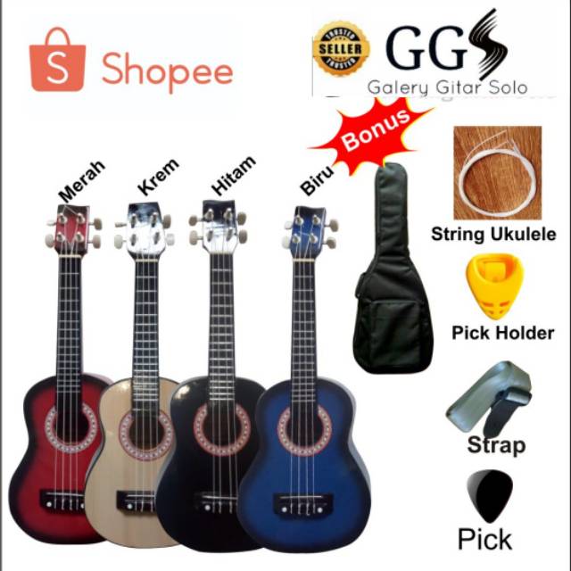 Ukulele murah/ kencrung murah /gitar mini/ bagus buat kado / Ukulele senar impor