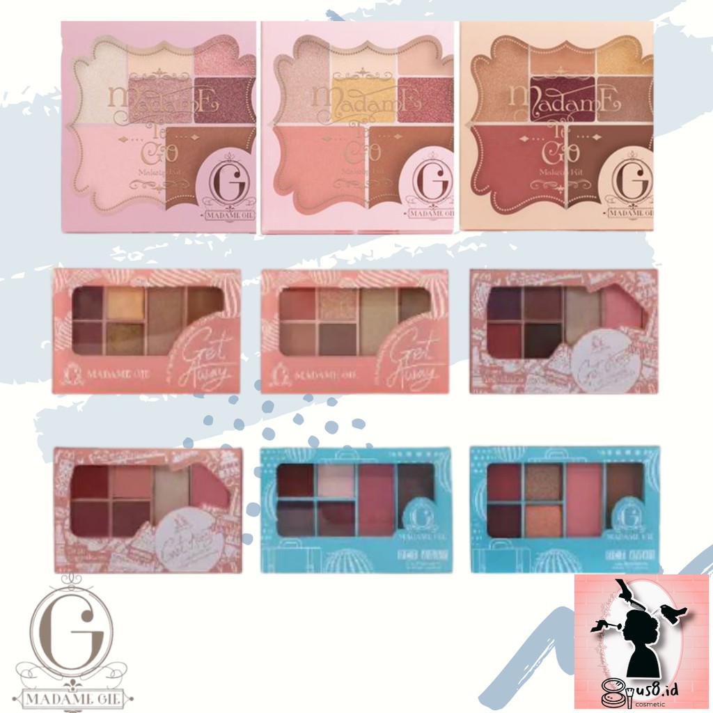 Madame Gie Madame To Go - Face Pallete/ EYESHADOW PALETTE KECIL - madame gie get away || Complete