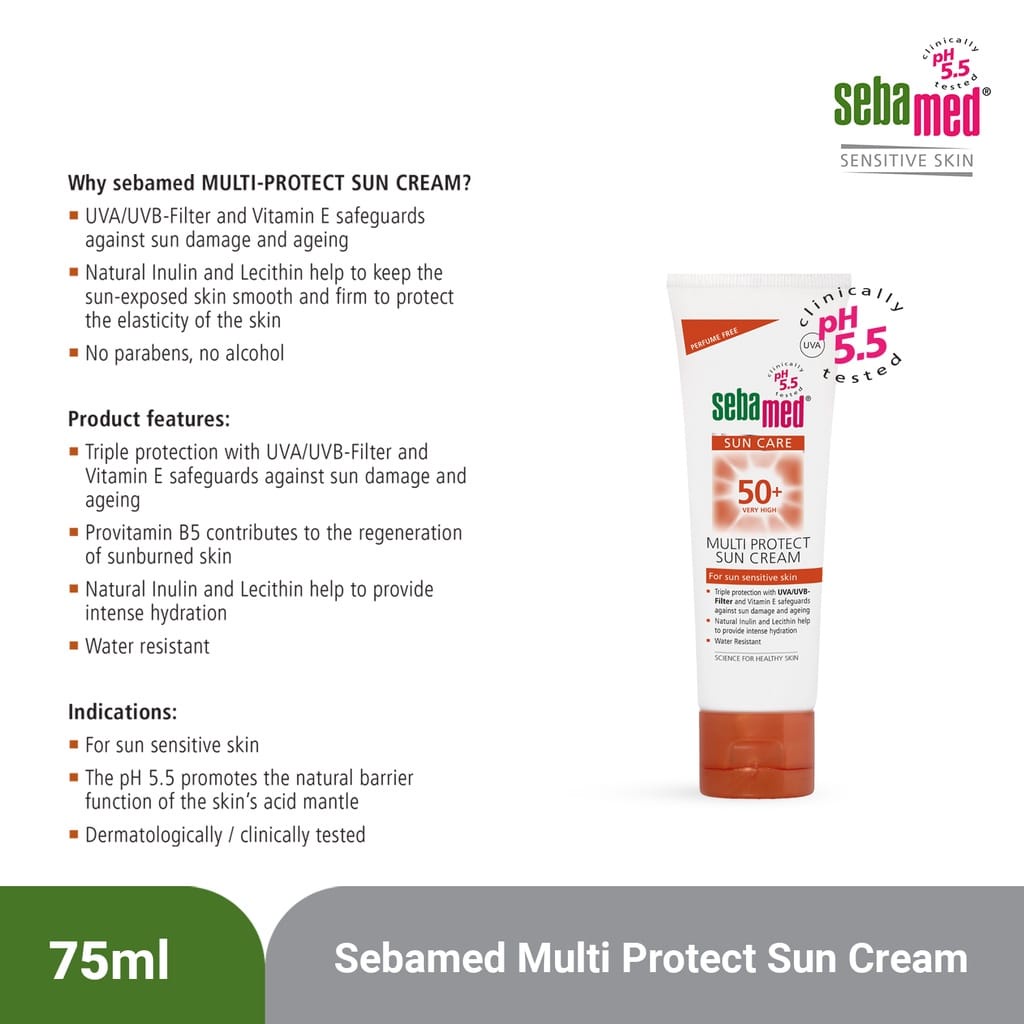 [PROMO] Sebamed Multi Protect Sun Cream SPF50 75 ML SPF 50 UVA SUN BLOCK SUN SCREEN