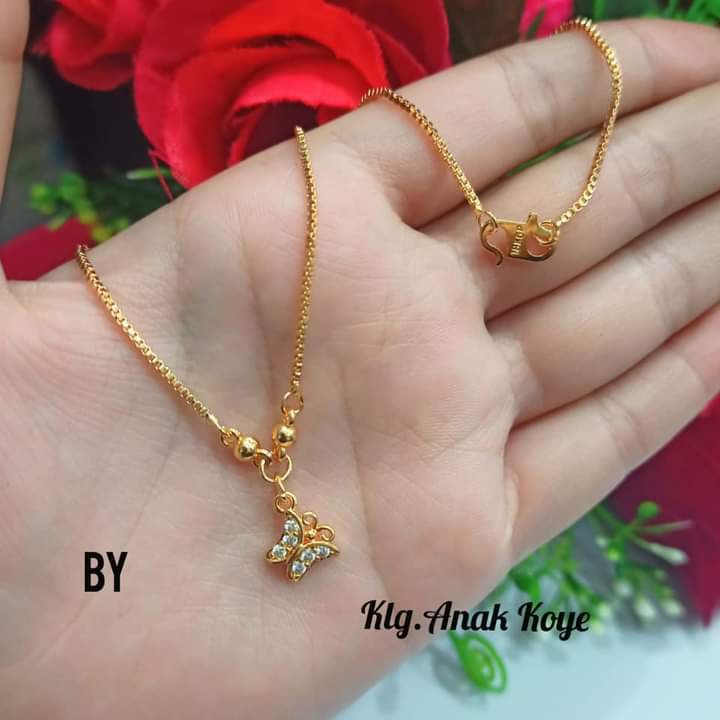 TITANIUM PERHIASAN ANAK KALUNG MATA KOYE VARIASI MOTIF GOLD DAN SILVER (COD)