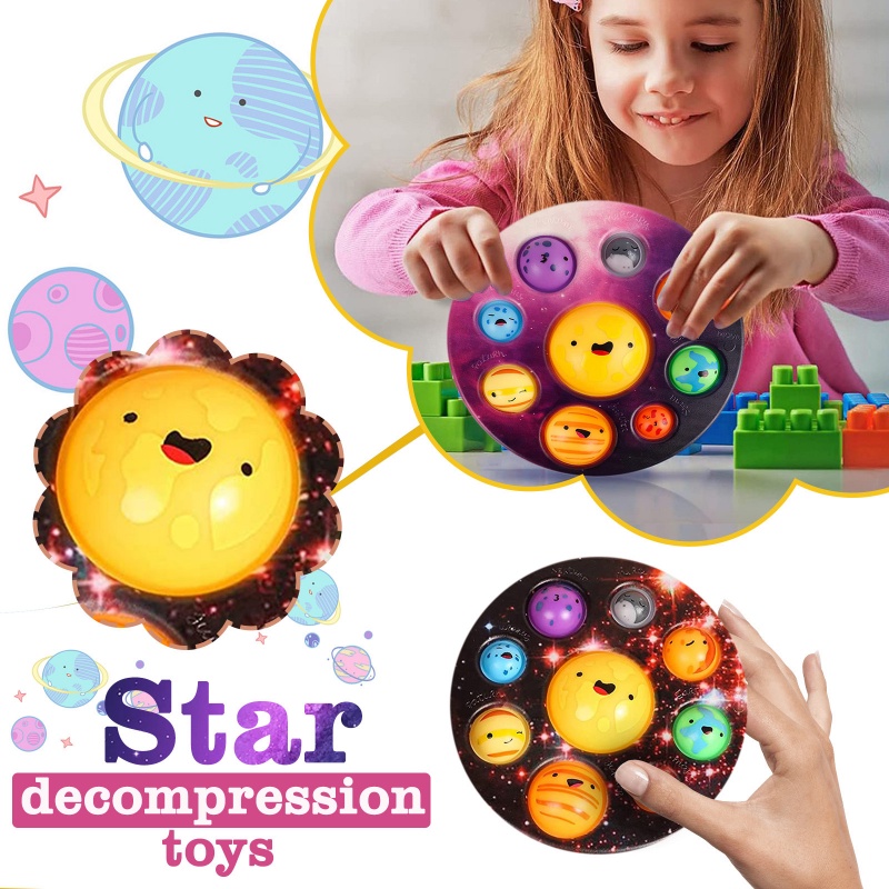 2021 Simpl Dimmer Fidget Toys Stress Relief Sensory Simple Dimple Digits Educational Solar System Coloful Funny