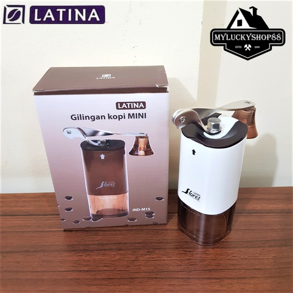 Latina Flores Mini Coffee Grinder Gilingan Kopi Manual Ceramic Burrs