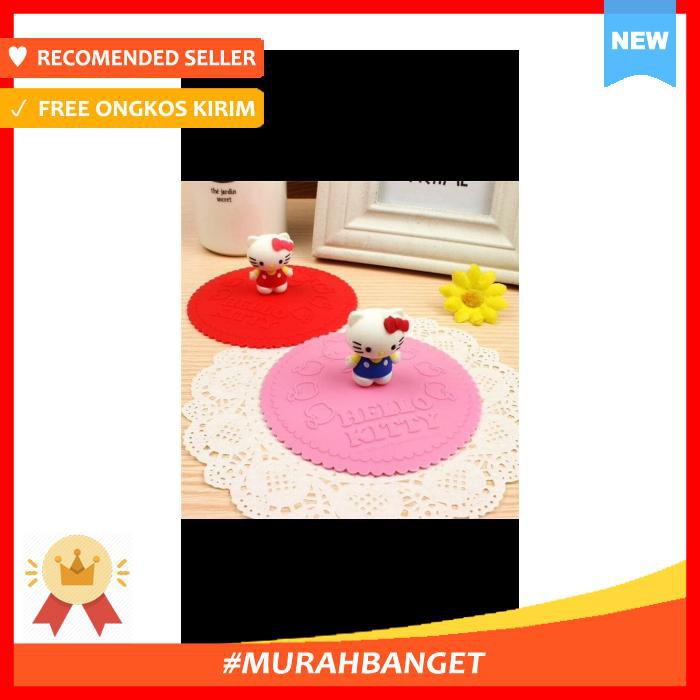 TUTUP GELAS & PIRING - TUTUP GELAS UNIK HELLO KITTY PINK DAN MERAH - PERALATAN MAKAN