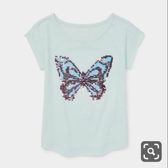 Place flip sequin butterfly.