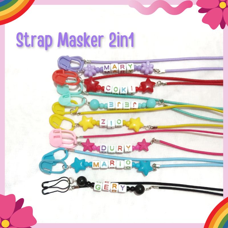 Strap Masker Hijab Strap Masker 2in1 Strap Masker Custom Nama