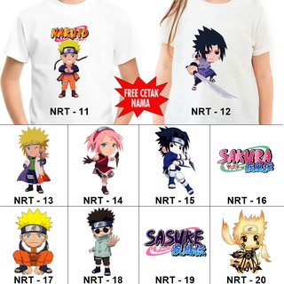  Baju  Kaos ANAK  DAN DEWASA NARUTO  COUPLE FREE NAMA 1 50 