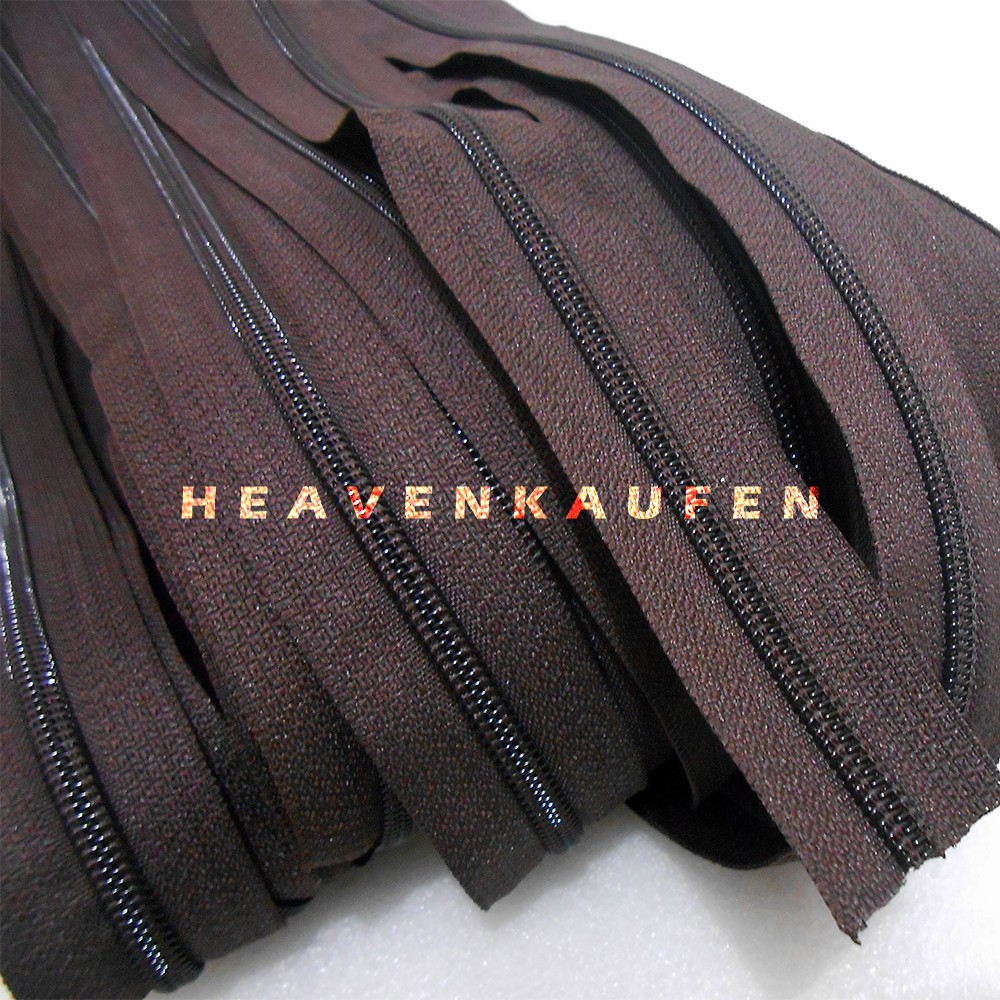 Resleting Zipper YKK Coklat Tua No.5 Meteran/Gulungan