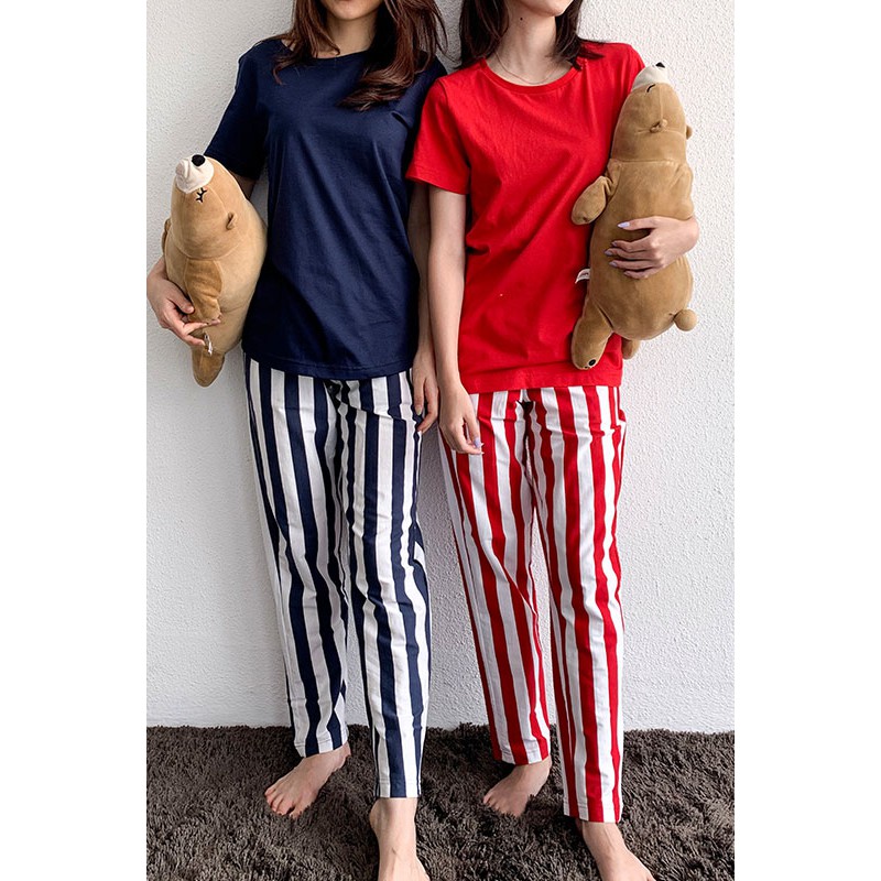 Set Baju Tidur Nyaman Atasan T Shirt Celana Panjang Kode S 0109 Shopee Indonesia