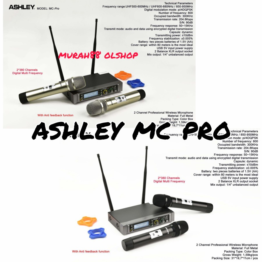 Mic microphone wireless werles weles ashley mc pro mcpro original