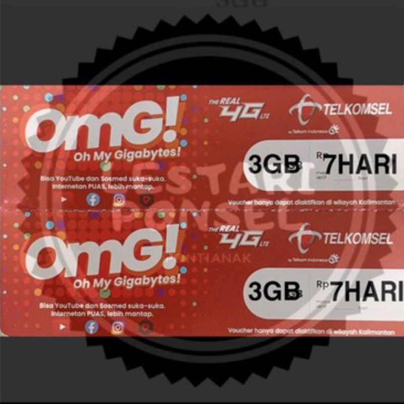 Voucher Telkomsel 3gb/7Hari (SUMBAGSEL)