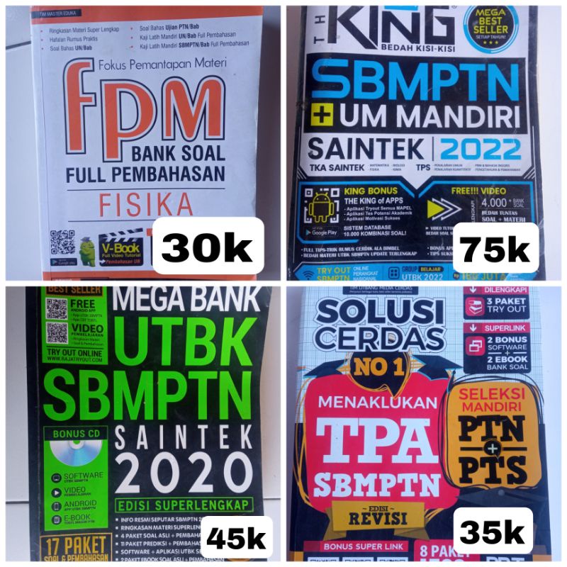[nego] Buku SBMPTN UTBK wangsit mega bank primagama the king 2023 2022 2021 2020 TPS TKA Preloved/be