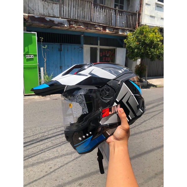 Zeus 913 BLK BF3 RED Helm Harian Touring  Adventure Hitam Merah Doff