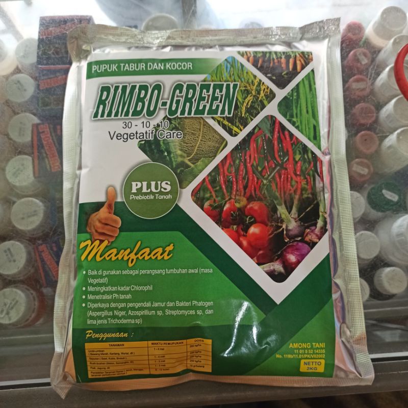 RIMBO GREEN 2 KG PUPUK TABUR DAN KOCOR VEGETATIF CARE PLUS PREBIOTIK TANAH