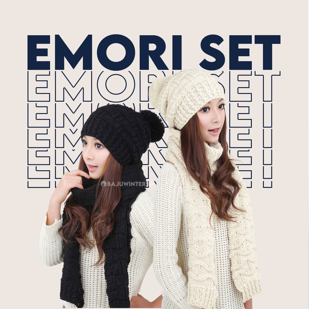 Emori set - topi syal rajut