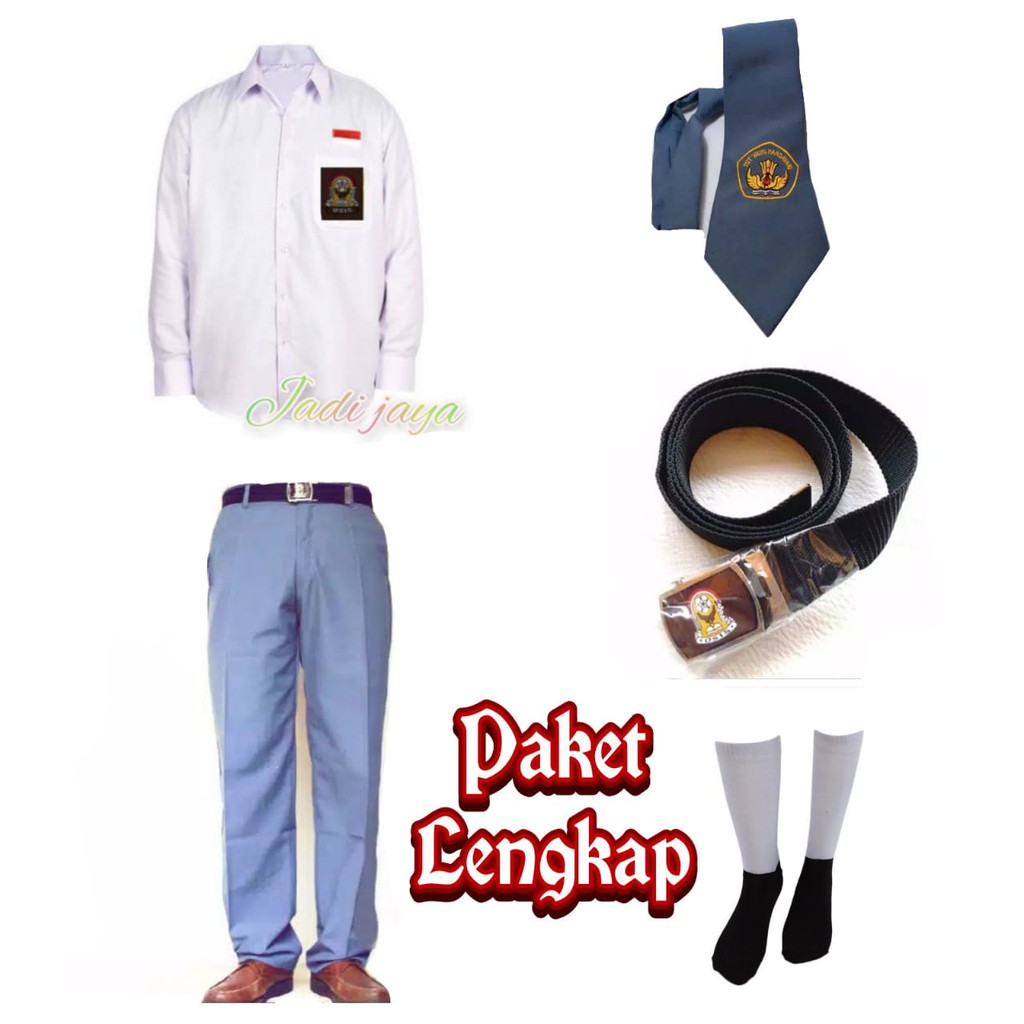 SET SERAGAM SMA LAKI-LAKI BAJU PANJANG CELANA PANJANG