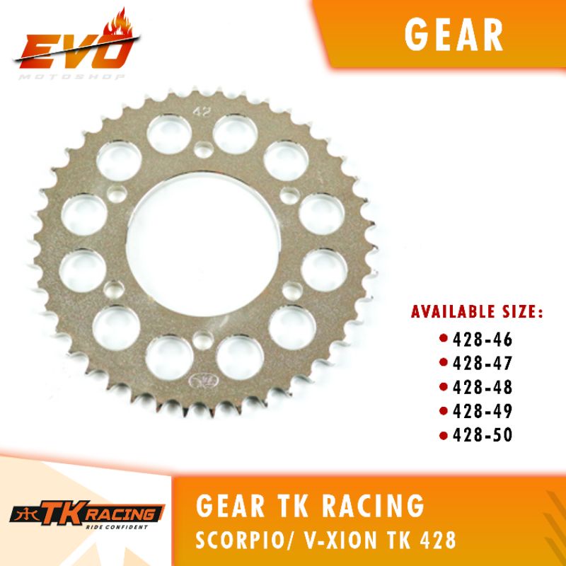 gear TK Scorpio / vxion 428-46T - 428-50T belakang