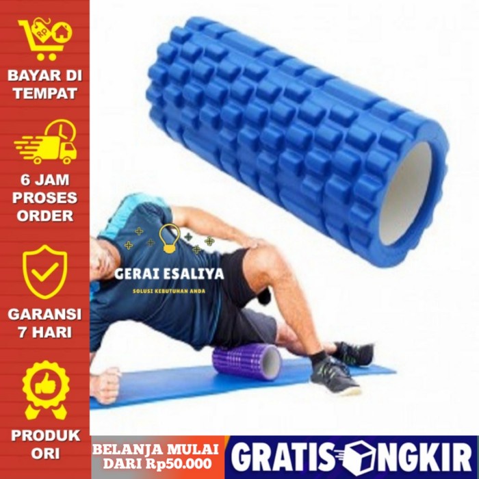 Rumble Foam Roller Alat bantu Senam Bantal Yoga Pilates Biru