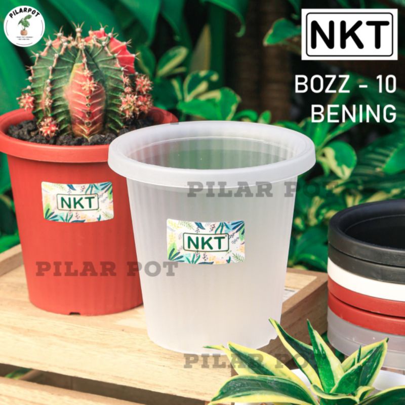 pot bunga tanaman tinggi NKT BOZZ 10 BENING TRANSPARAN - NKT BOZZ 10 BENING