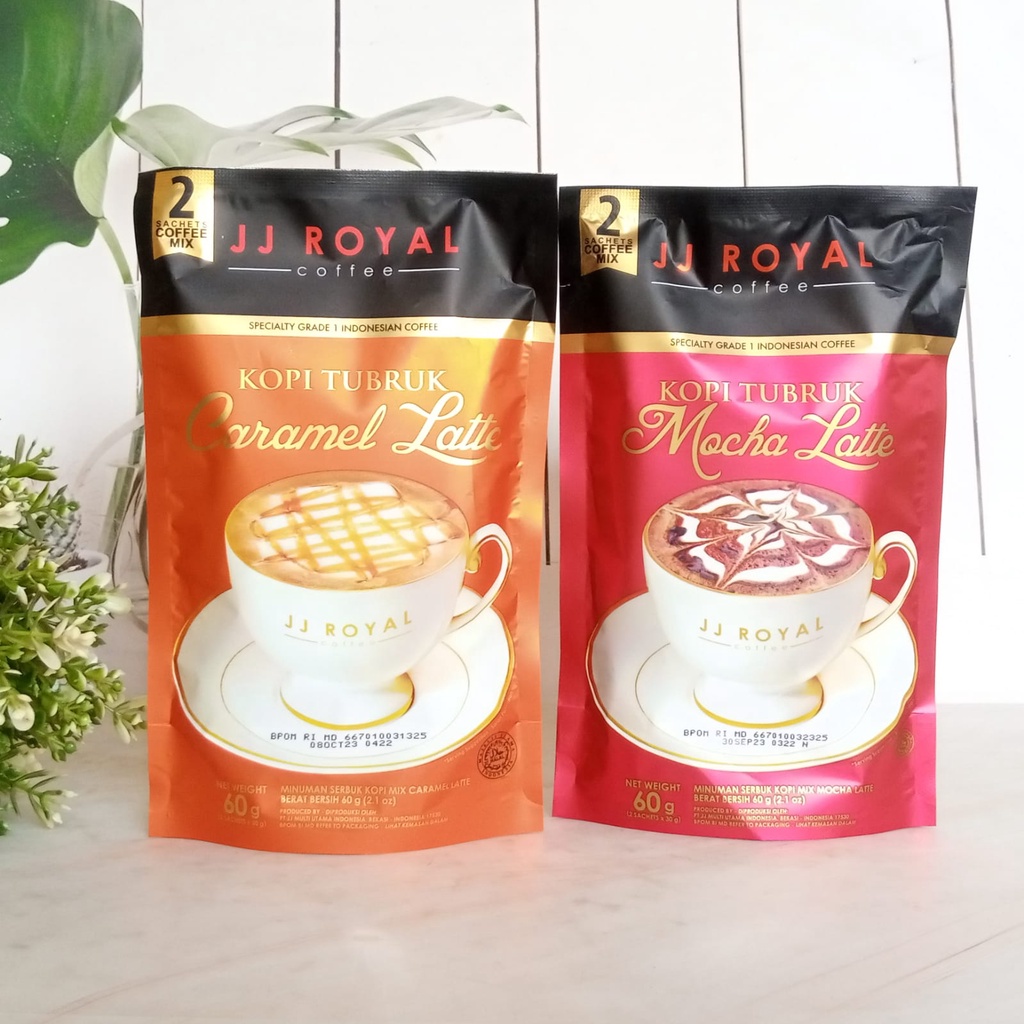 JJ Royal Coffe Latte/Caramel/Mocha Ground Coffee/Kopi Tubruk Inner Bag isi 2 x 30gr