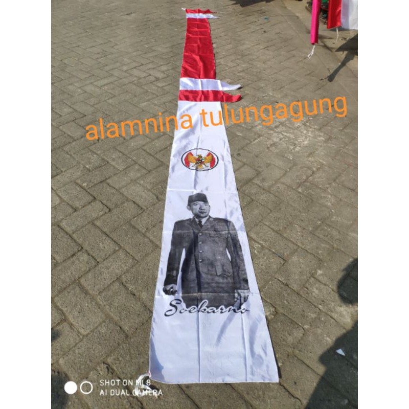 umbul umbul bendera merah putih sablon soekarno