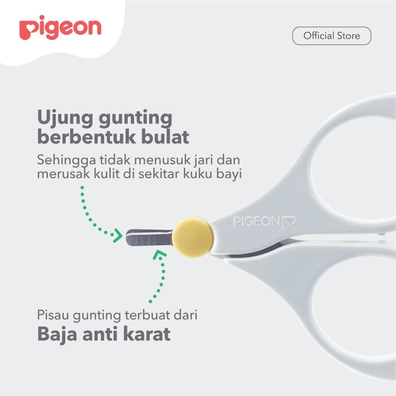 Pigeon Safety Nail Scissors for Newborn Baby Gunting Kuku Bayi