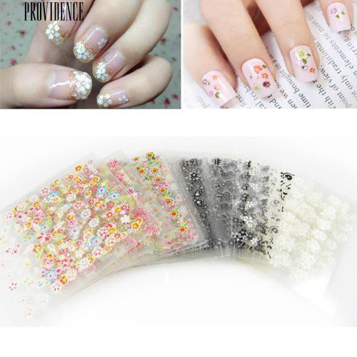 [Bayar Di Tempat] 50 Pcs Desain 3D Nail Art Sticker Tips Bunga Kupu-kupu Manicure Beauty Decals