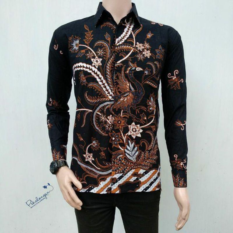 (COD) PROMO BATIK PRIA SIZE M L XL XXL BSWART BATIK HRBO26 Hem panjang padi