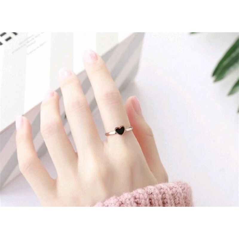 Cincin Titanium Cinta Hati Love Perhiasan Anti Karat N25052203