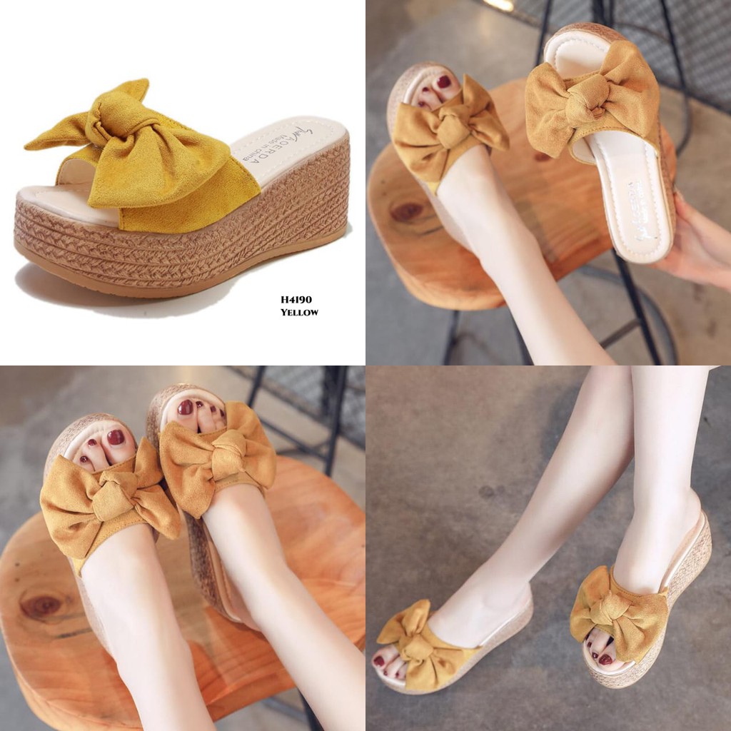 RESTOCK WYN SANDAL WEDGES RIBBON H4190