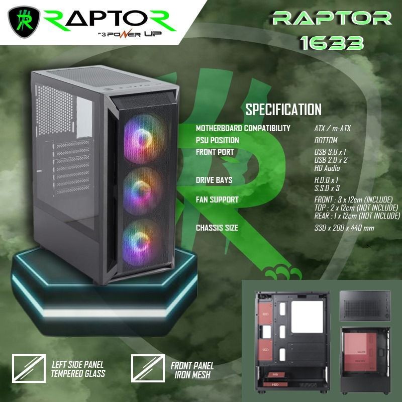 CASING POWER UP RAPTOR 1633