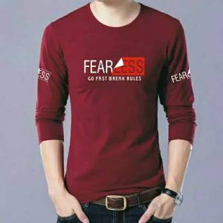 PSM KAOS  PRIA  LENGAN  PANJANG  FEARLESS BAJU  COWOK 