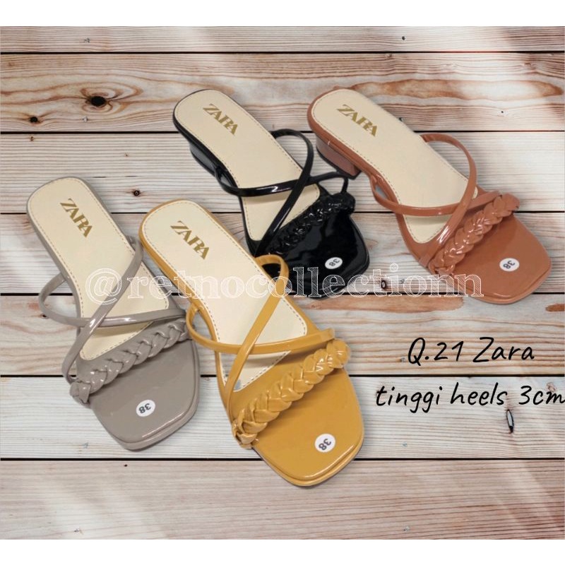 Sendal wanita heels zara/sandal wanita/heels/wedges/slop heels/slop wanita