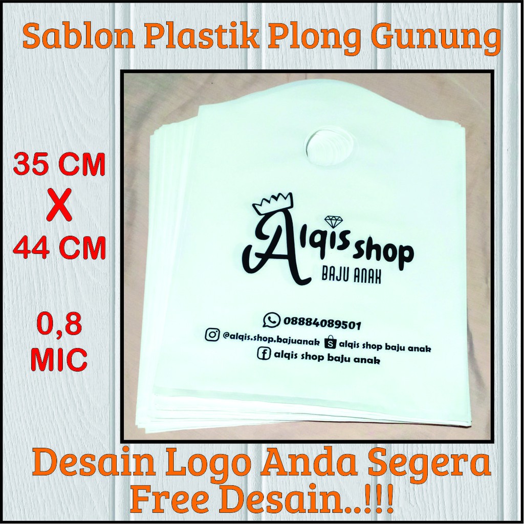 

Plastik Packing Sablon 35 X 44 Plastik Plong Gunung PE Free Design