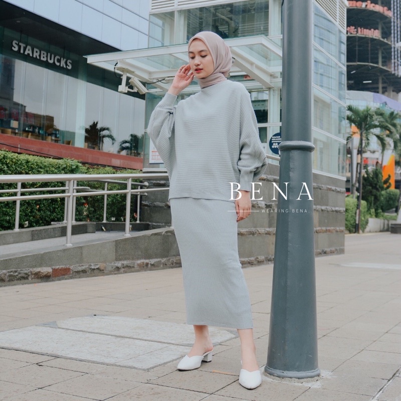 STELAN BATWING+ROK RAJUT PANJANG /ONE SET OUTHER KALONG LASPERAL-TERMURAH/atasan rajut wanita