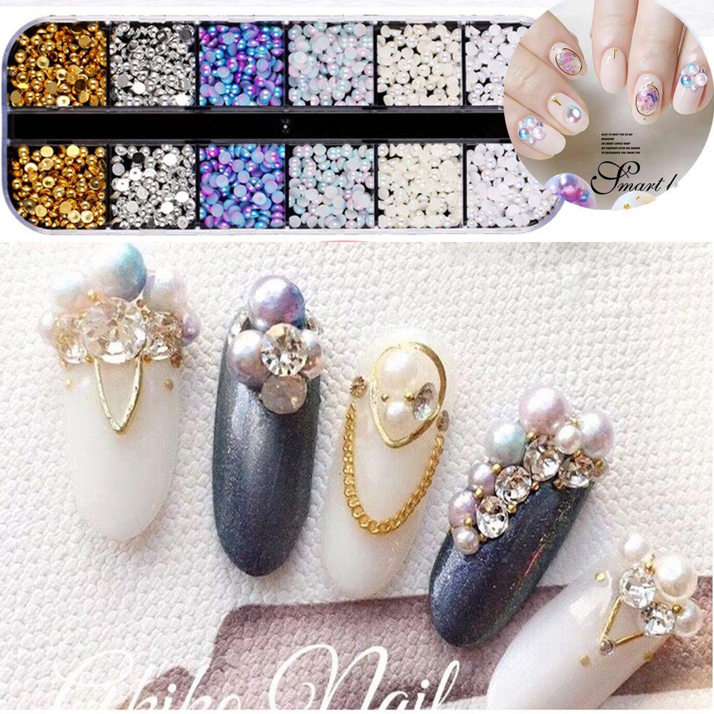 Preva Nail Art Mutiara Fashion Wanita Ukuran Campur Manik-Manik 3D
