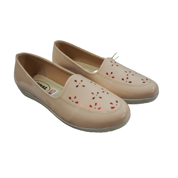 Sepatu Slip On Wanita Glossy Warna Krem S03R01B3 / Sepatu Wanita / Sepatu Flat / Mules / Sepatu